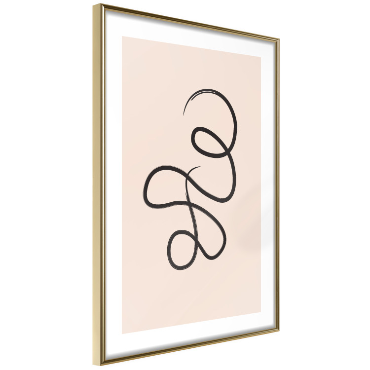 Wall Poster Loop of Thoughts - abstract line art of a twisted line on a pastel background 125670 additionalImage 6