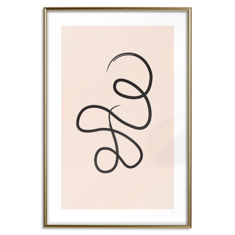 Wall Poster Loop of Thoughts - abstract line art of a twisted line on a pastel background 125670 additionalImage 14