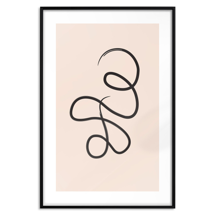 Wall Poster Loop of Thoughts - abstract line art of a twisted line on a pastel background 125670 additionalImage 15