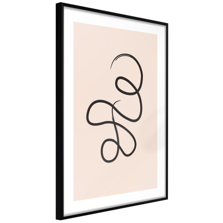 Wall Poster Loop of Thoughts - abstract line art of a twisted line on a pastel background 125670 additionalImage 11