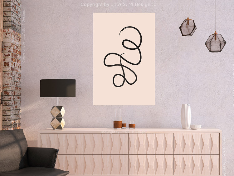Wall Poster Loop of Thoughts - abstract line art of a twisted line on a pastel background 125670 additionalImage 17