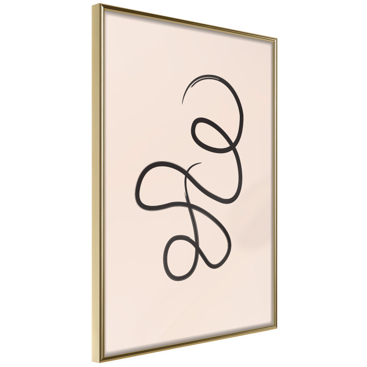 Wall Poster Loop of Thoughts - abstract line art of a twisted line on a pastel background 125670 additionalImage 12