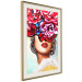 Wall Poster Sweet Lips - abstract portrait of woman with flowers on light background 127870 additionalThumb 3
