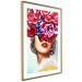 Wall Poster Sweet Lips - abstract portrait of woman with flowers on light background 127870 additionalThumb 9