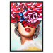 Wall Poster Sweet Lips - abstract portrait of woman with flowers on light background 127870 additionalThumb 16