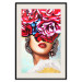 Wall Poster Sweet Lips - abstract portrait of woman with flowers on light background 127870 additionalThumb 26