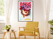 Wall Poster Sweet Lips - abstract portrait of woman with flowers on light background 127870 additionalThumb 20