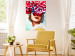 Wall Poster Sweet Lips - abstract portrait of woman with flowers on light background 127870 additionalThumb 2