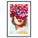 Wall Poster Sweet Lips - abstract portrait of woman with flowers on light background 127870 additionalThumb 19
