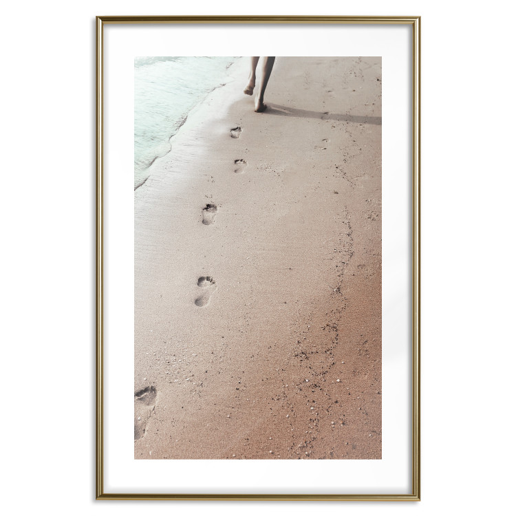 Wall Poster Fleeting Trace - composition with a woman running on a sandy beach 129470 additionalImage 16