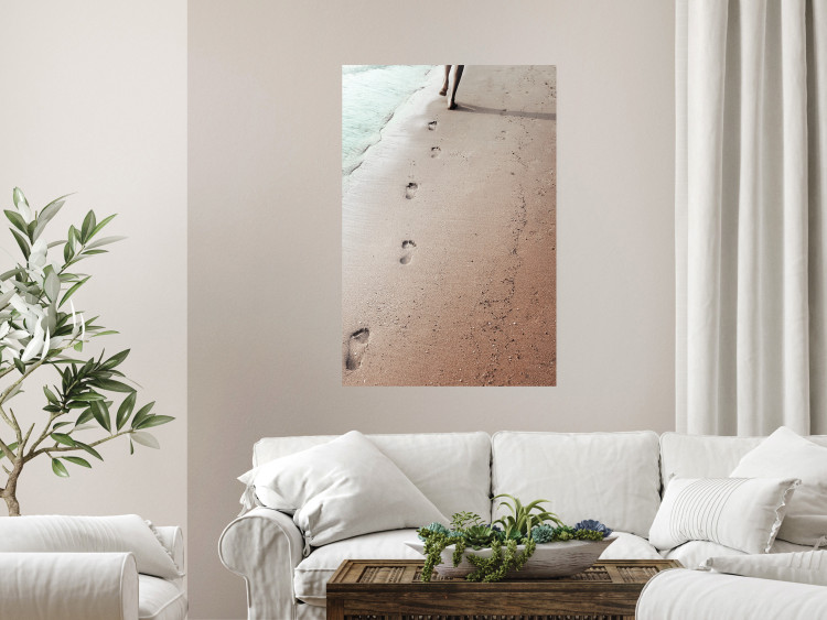 Wall Poster Fleeting Trace - composition with a woman running on a sandy beach 129470 additionalImage 2