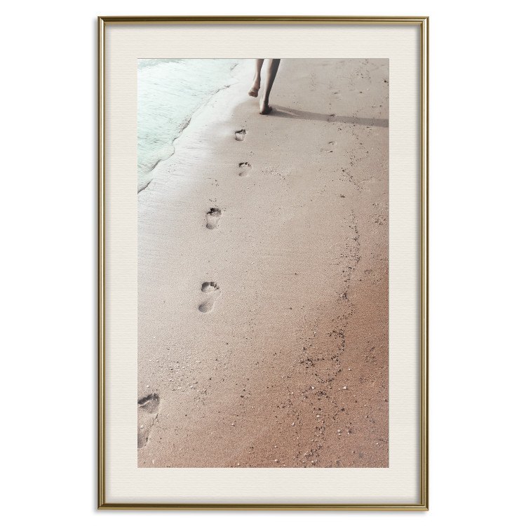 Wall Poster Fleeting Trace - composition with a woman running on a sandy beach 129470 additionalImage 20