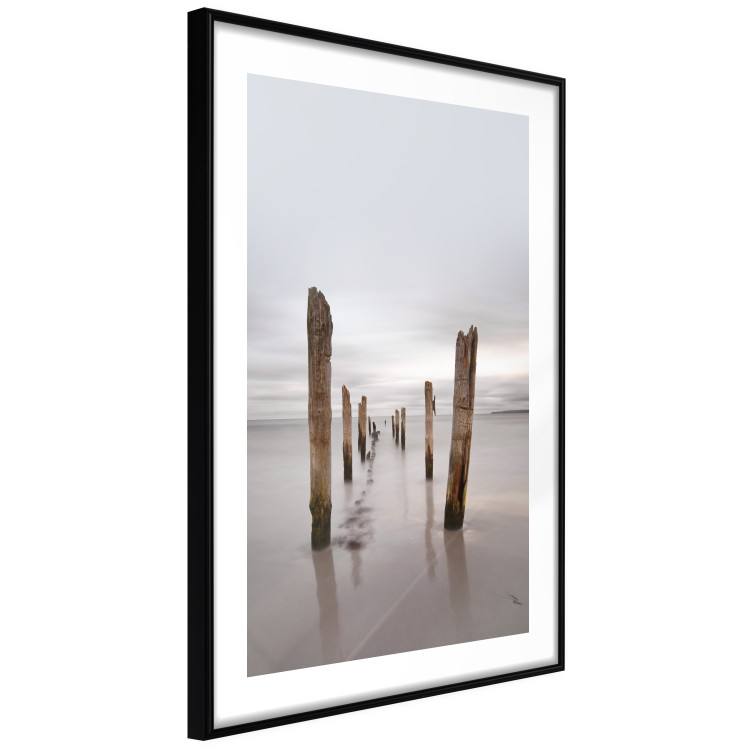 Wall Poster Illusory Calm - seascape with wooden posts against the sky 130270 additionalImage 6