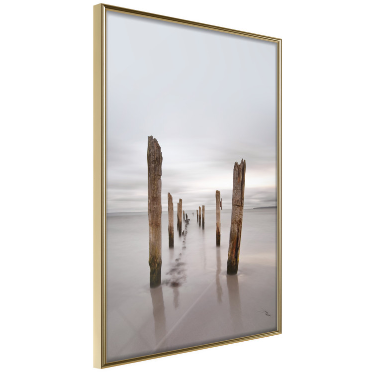 Wall Poster Illusory Calm - seascape with wooden posts against the sky 130270 additionalImage 12