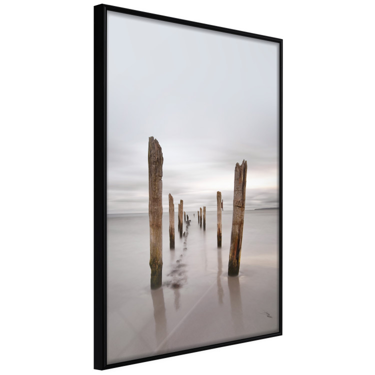 Wall Poster Illusory Calm - seascape with wooden posts against the sky 130270 additionalImage 11