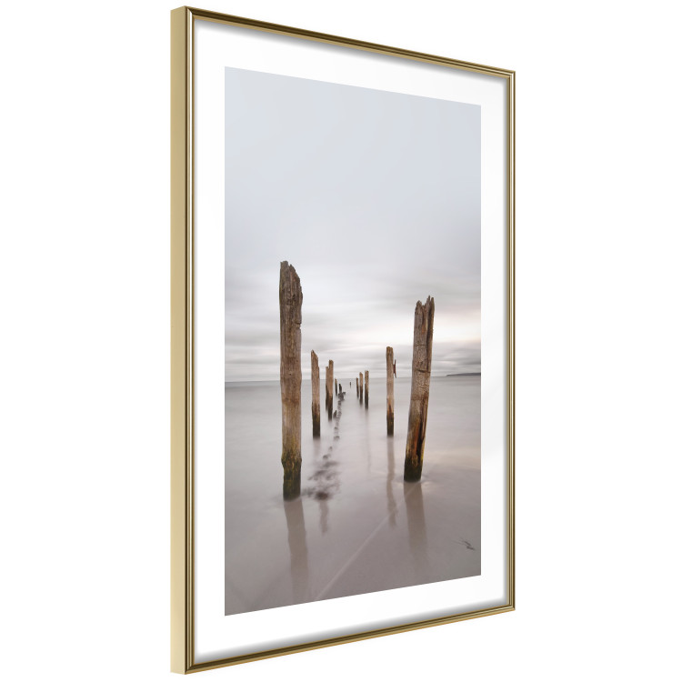 Wall Poster Illusory Calm - seascape with wooden posts against the sky 130270 additionalImage 7
