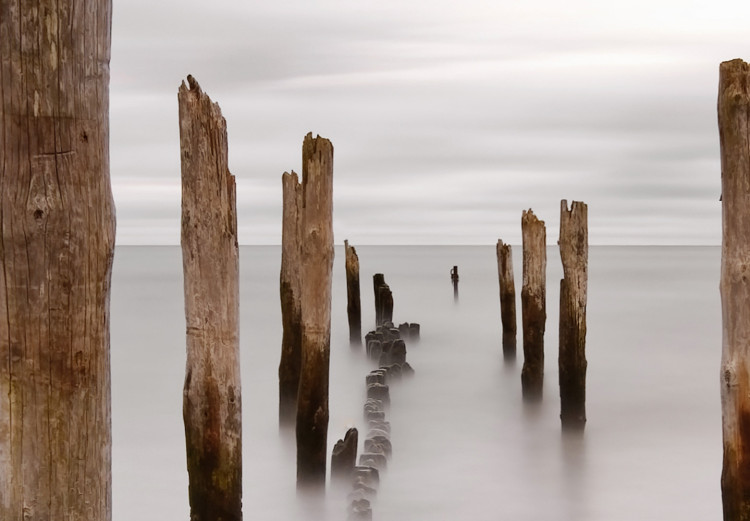 Wall Poster Illusory Calm - seascape with wooden posts against the sky 130270 additionalImage 10