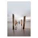 Wall Poster Illusory Calm - seascape with wooden posts against the sky 130270