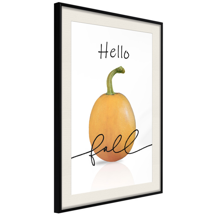 Poster Hello Fall - orange pumpkin and English text on a white background 131770 additionalImage 13
