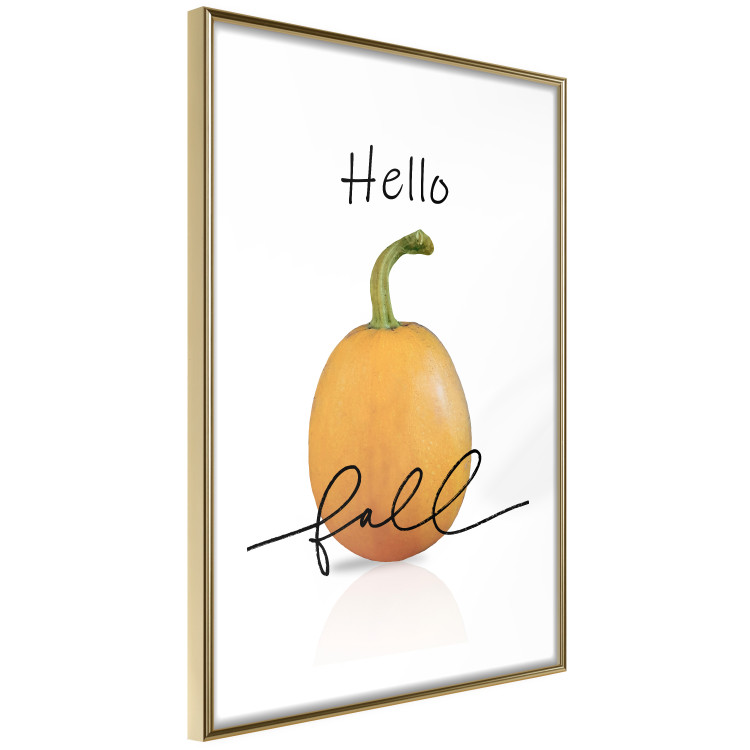 Poster Hello Fall - orange pumpkin and English text on a white background 131770 additionalImage 5