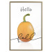 Poster Hello Fall - orange pumpkin and English text on a white background 131770 additionalThumb 21