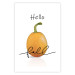 Poster Hello Fall - orange pumpkin and English text on a white background 131770 additionalThumb 25