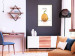 Poster Hello Fall - orange pumpkin and English text on a white background 131770 additionalThumb 24