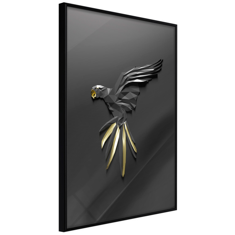 Poster Black Parrot - abstract figure resembling a bird with golden details 132270 additionalImage 11