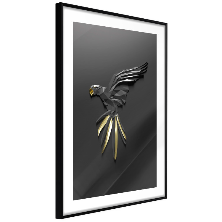 Poster Black Parrot - abstract figure resembling a bird with golden details 132270 additionalImage 8