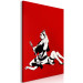 Canvas Print Banksy's Queen - street art style graphic on red background 132470 additionalThumb 2