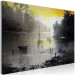 Canvas Print Silent Bay - Black and White Marine theme with a yellow accent 134670 additionalThumb 2