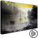 Canvas Print Silent Bay - Black and White Marine theme with a yellow accent 134670 additionalThumb 6