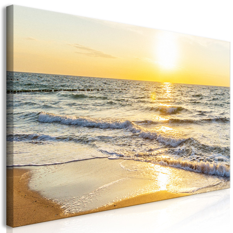 Large canvas print Calm Waves - Golden II [Large Format] 136370 additionalImage 3