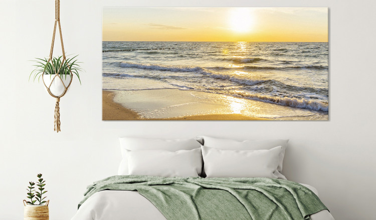 Large canvas print Calm Waves - Golden II [Large Format] 136370 additionalImage 4