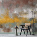 Wall Mural Gold pattern with background - eclectic abstract composition in boho style 138270