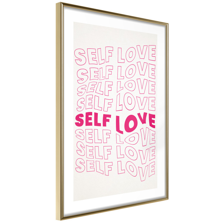 Wall Poster Love Mantra - pink English texts on a contrasting white background 138870 additionalImage 13