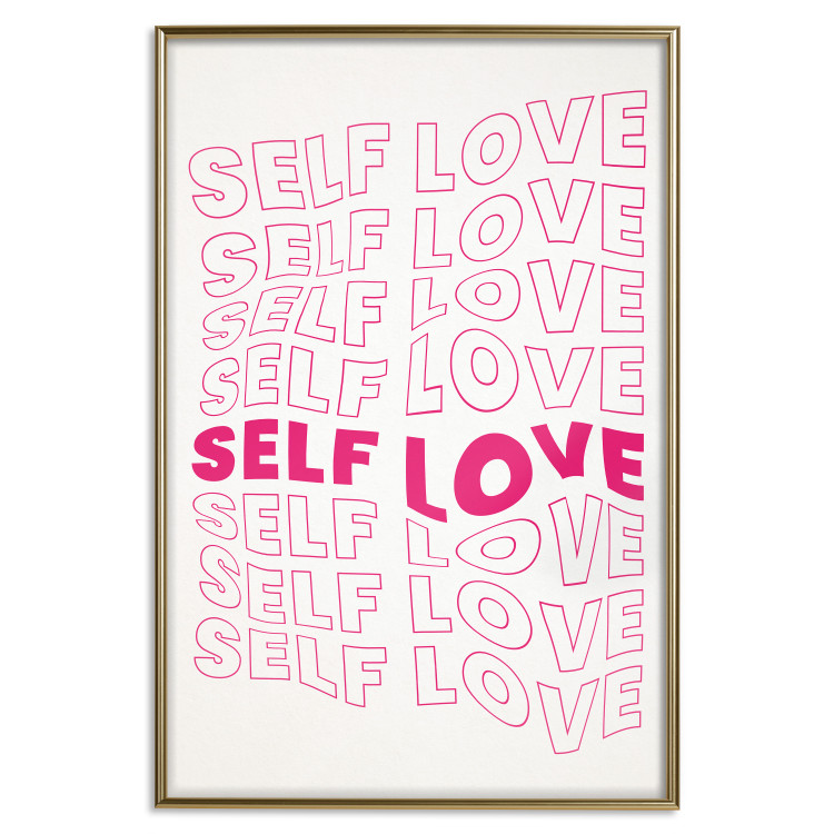 Wall Poster Love Mantra - pink English texts on a contrasting white background 138870 additionalImage 18