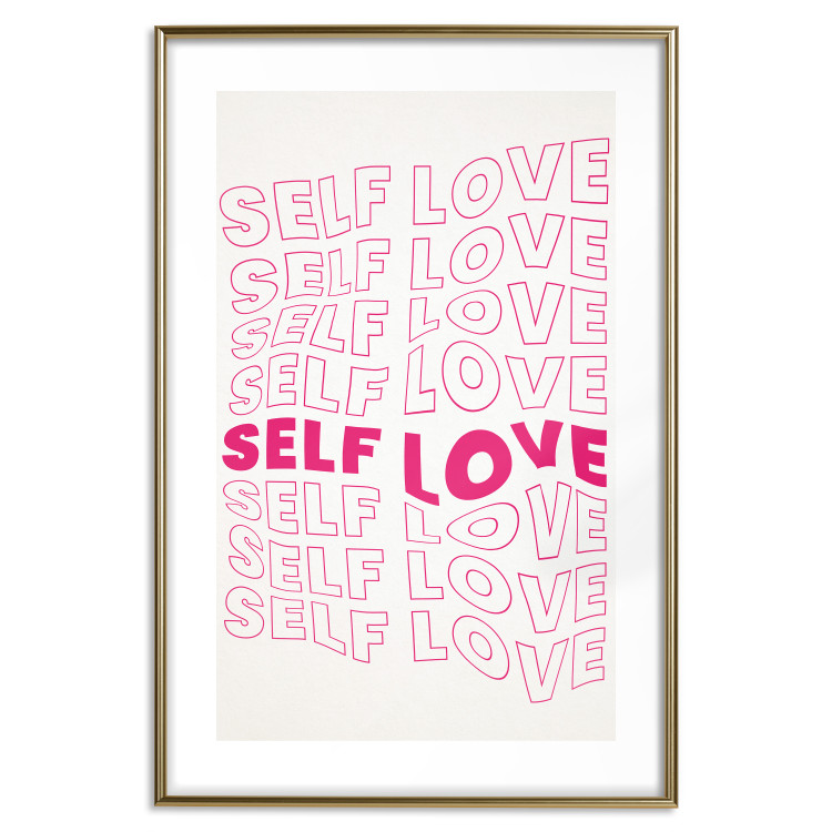Wall Poster Love Mantra - pink English texts on a contrasting white background 138870 additionalImage 20