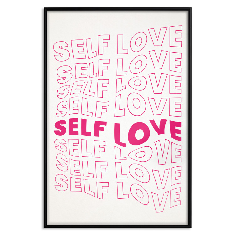 Wall Poster Love Mantra - pink English texts on a contrasting white background 138870 additionalImage 5