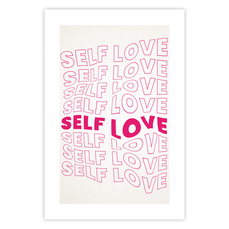 Wall Poster Love Mantra - pink English texts on a contrasting white background 138870 additionalImage 7