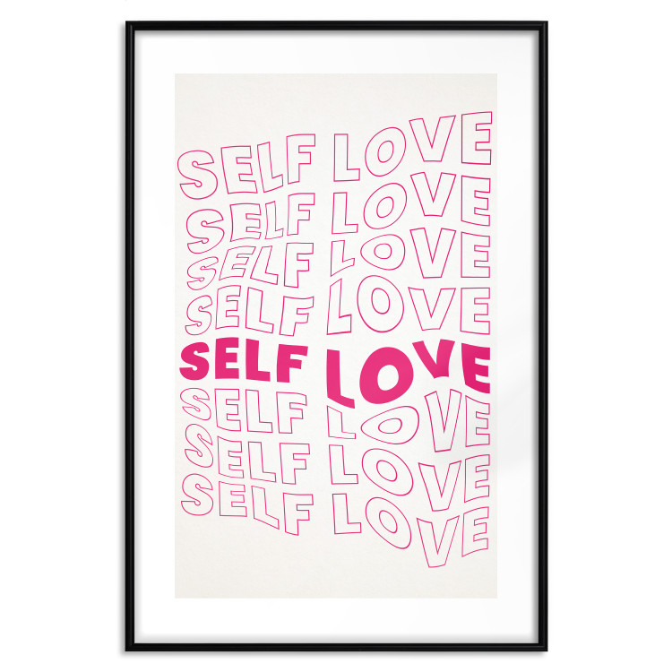 Wall Poster Love Mantra - pink English texts on a contrasting white background 138870 additionalImage 19
