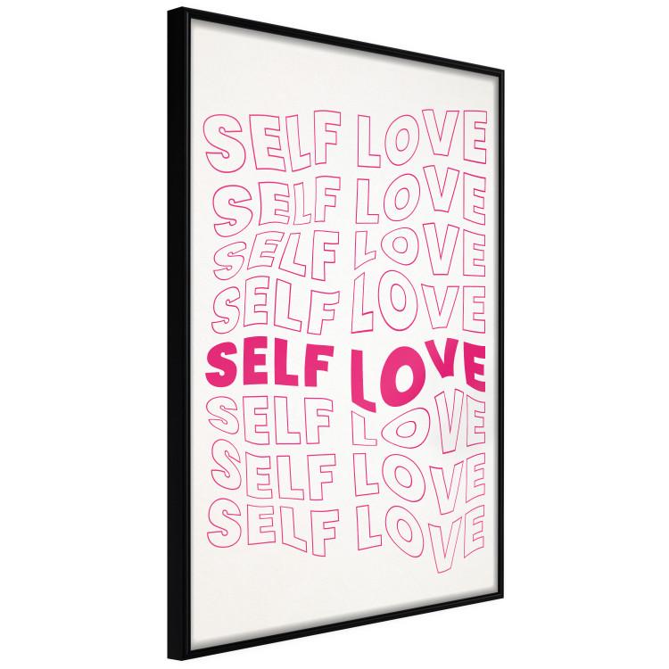 Wall Poster Love Mantra - pink English texts on a contrasting white background 138870 additionalImage 12