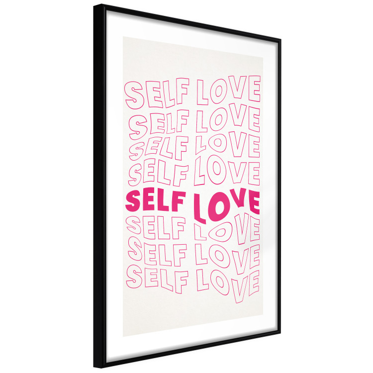 Wall Poster Love Mantra - pink English texts on a contrasting white background 138870 additionalImage 2