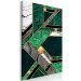 Canvas Print Green-Gold Geometry (1-piece) Vertical - abstraction with mosaic 142370 additionalThumb 2