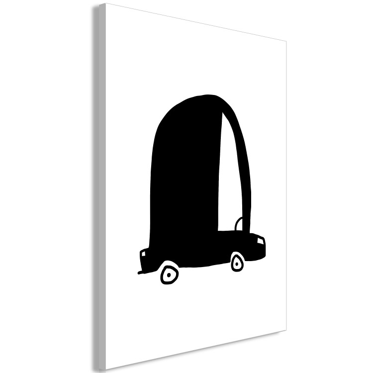 Canvas Print Children's Car (1-piece) Vertical - black and white drawing for children 143470 additionalImage 2
