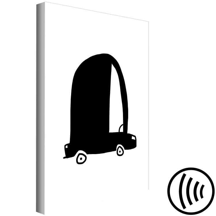 Canvas Print Children's Car (1-piece) Vertical - black and white drawing for children 143470 additionalImage 6