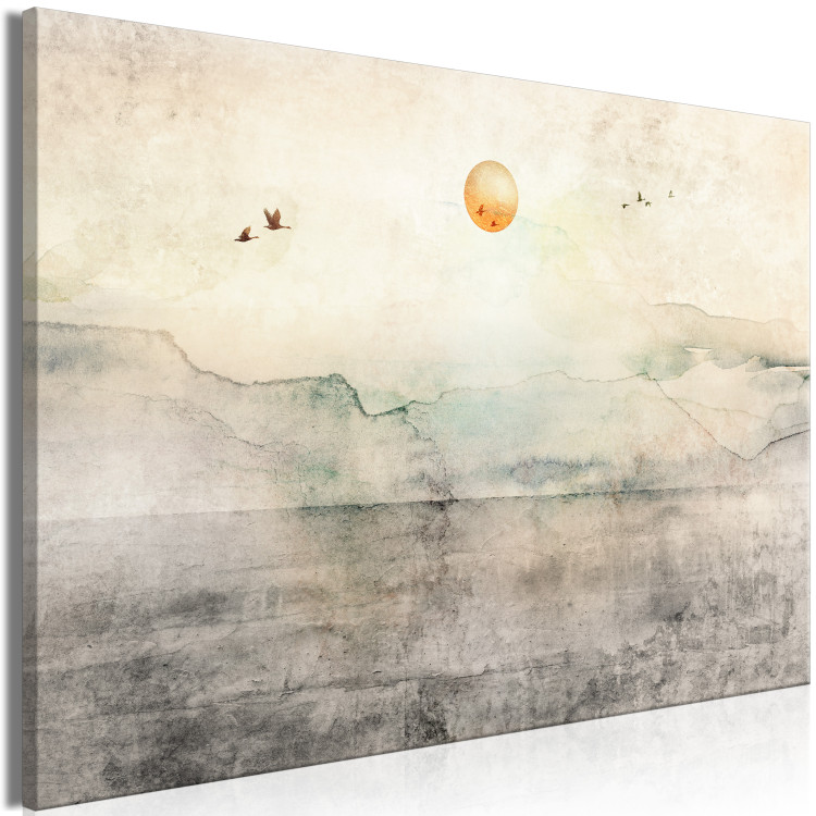 Canvas Silent Departure (1-piece) Wide - landscape overlooking mountains and sun 143570 additionalImage 2