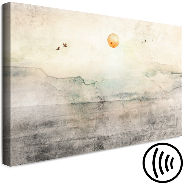 Canvas Silent Departure (1-piece) Wide - landscape overlooking mountains and sun 143570 additionalImage 6