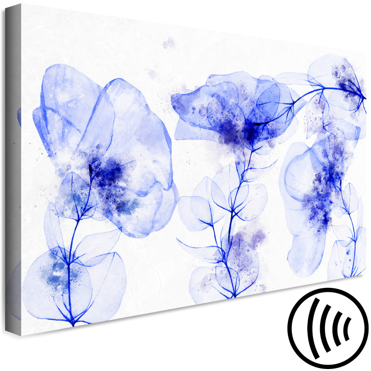 Canvas Art Print Blue Flowers (1-piece) - plants painted with watercolors and ink 145170 additionalImage 6