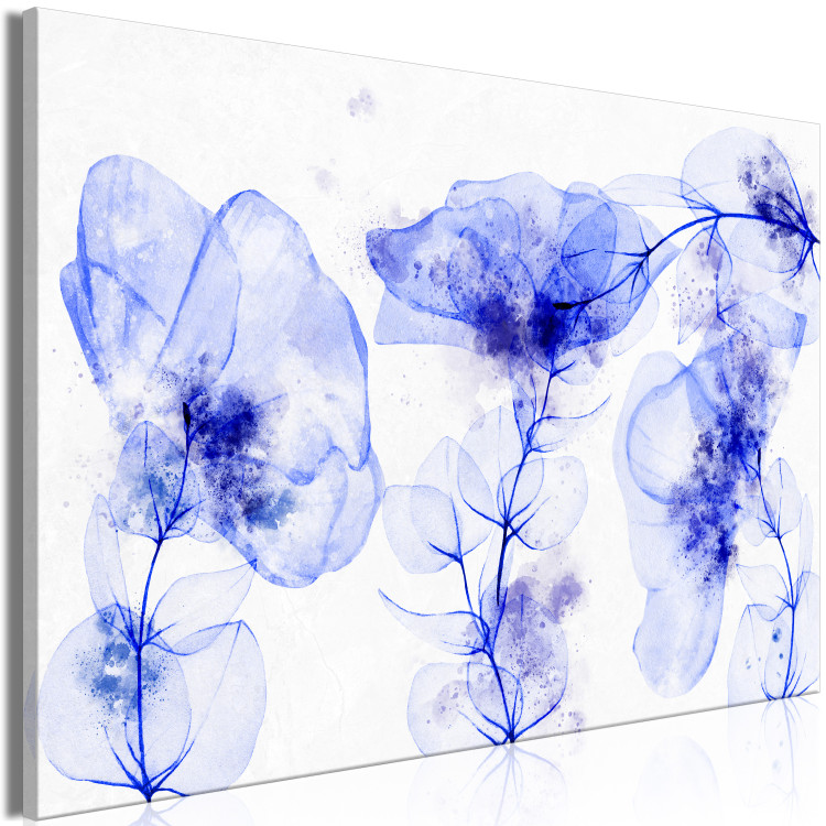 Canvas Art Print Blue Flowers (1-piece) - plants painted with watercolors and ink 145170 additionalImage 2